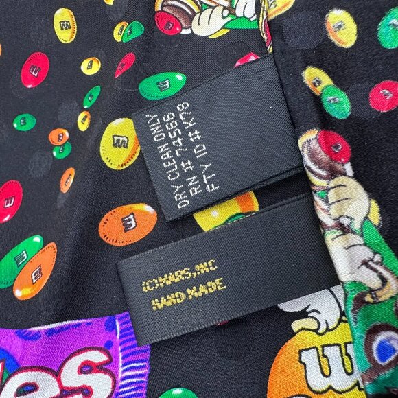 Vintage Planet Mars 100% Silk, 43" Square, M & M's Candy Novelty Print Scarf - Picture 6 of 9
